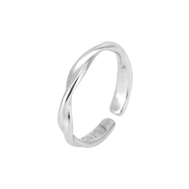 Fashion 925 Sterling Silver Simple Twisted Wire Rings For Women Wedding Fine Jewelry Gift Wholesale Vera Lux