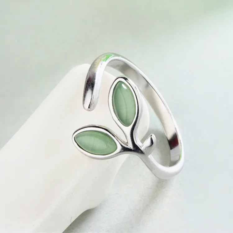 925 Sterling Silver Foliage Adjustable Rings For Women Girls Wedding Luxury Quality Jewelry Accessories Wholesale Jewellery Vera Lux