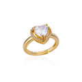 Stainless Steel Heart Rings For Women Zircon Gold Color Heart Adjustable Ring Femme Wedding Party Accessories Jewelry Gift 2024 Vera Lux