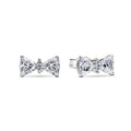 European New 925 Silver White Pink Stone Red Bow Stud Earrings, Fit Women's Festival Exquisite Charm Jewelry Gifts Vera Lux