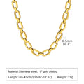 Chunky Gold Plated Link Necklace For Women, Stainless Steel Oval Thick Chain Choker Minimalist Jewelry Vera Lux