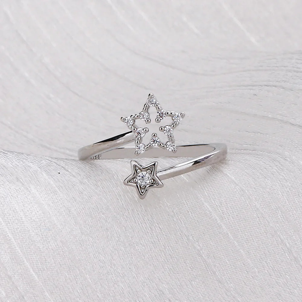 VENTFILLE 925 Silver Moon Tassel Opening Female Fashion Ins Ring Vera Lux