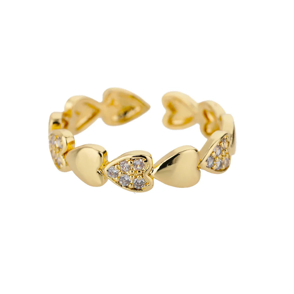 Zircon Flower Shaped Rings For Women Stainless Steel Open Ring Fashion Korean New Wedding Jewerly Gift Vera Lux