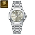 POEDAGAR Trendy Casual Wristwatch For Men Week Date Stainless Steel Man Watch Luminous Waterproof Luxury Quartz Men Watches+Box Vera Lux