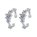 NeeTim Full Moissanite Clip Earrings Women Luxury Quality Hip Hop Party S925 Sterling Silver with White Gold Plated Hoop Earring Vera Lux