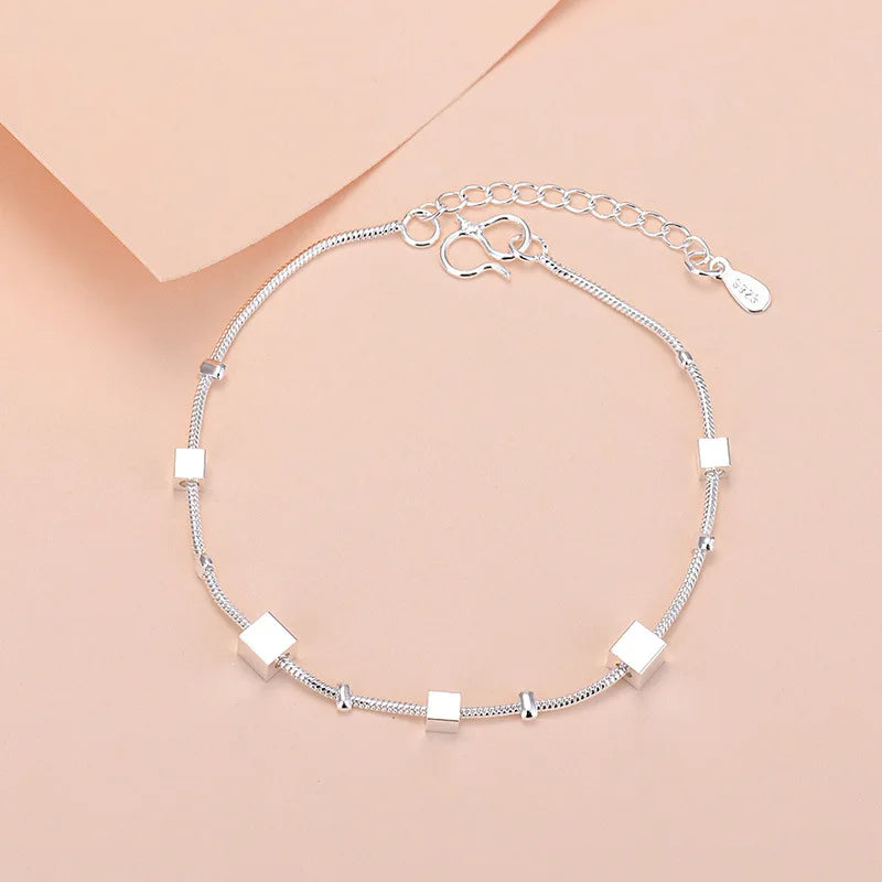 925 Sterling Silver Lucky Bead Charm Bracelets Woman Couple Chain Round Bangles Luxury Jewelry Accessories Wholesale Vera Lux