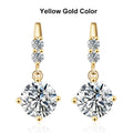 NeeTim 1ct Moissanite Drop Earrings S925 Sterling Silver with Gold Plated Hoop Earrings Wedding Party Jewelry With Certificate Vera Lux