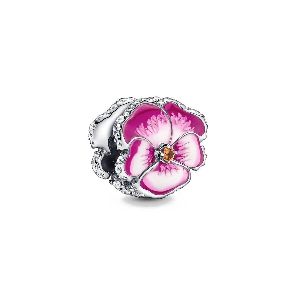 2026 Spring Pink Series Ballon Butterfly Flower Pendant Fit S925 European 925 Sterling Silver Bracelet Bangles Necklace Vera Lux