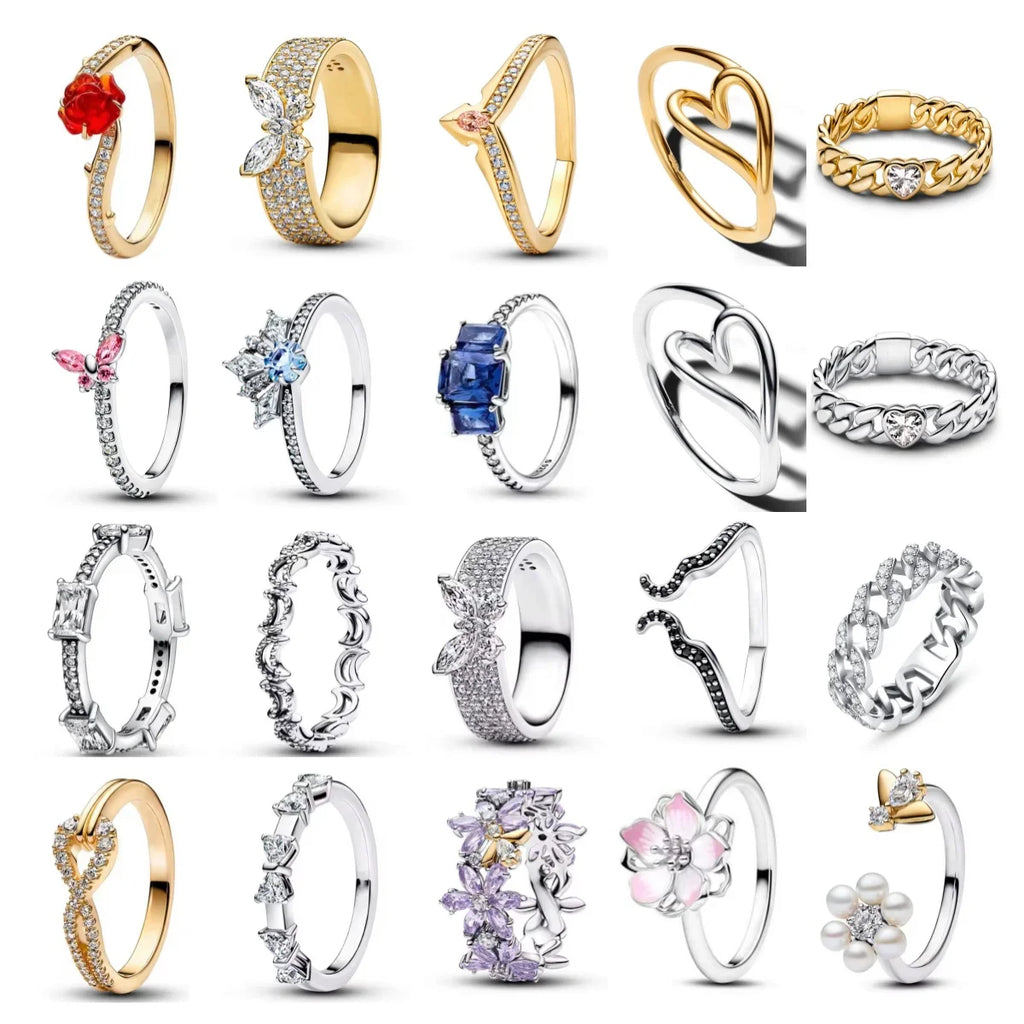 2026 Hot Selling 925 Sterling Silver Heart-Shaped Butterfly Flower Ring, Exquisite and Charming Jewelry Gift for European Women Vera Lux