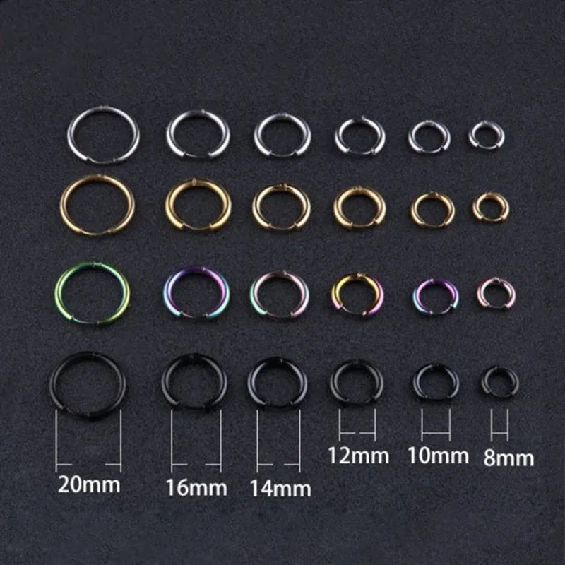 8/10/12/14/16/18/20mm Stainless Steel Huggie Hoop Earrings for Women Men Vera Lux