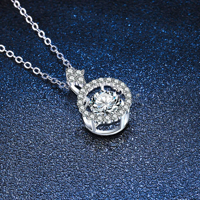 NeeTim 1CT Moissanite Pendant For Women Diamond Necklace S925 Sterling Silver White Gold Plated Jewelry Valentine's Day Gift Vera Lux