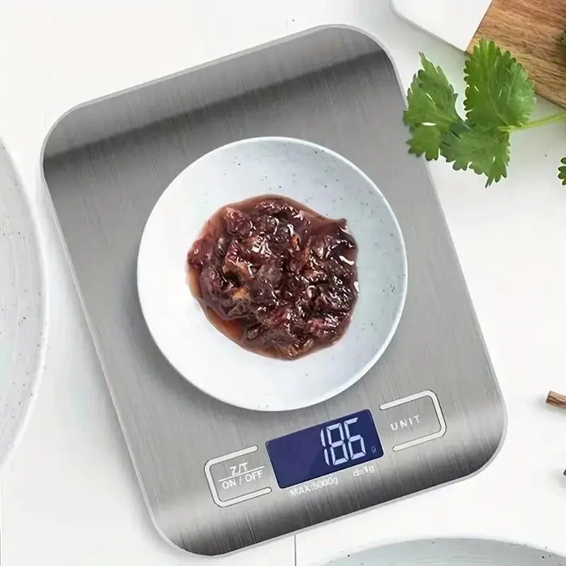 Electronic Digital Kitchen Scale  LED Display 10kg 5kg/1g Stainless Steel Panel Scales Home Jewelry Food Snacks Weighing Tools Whatever the Treasure