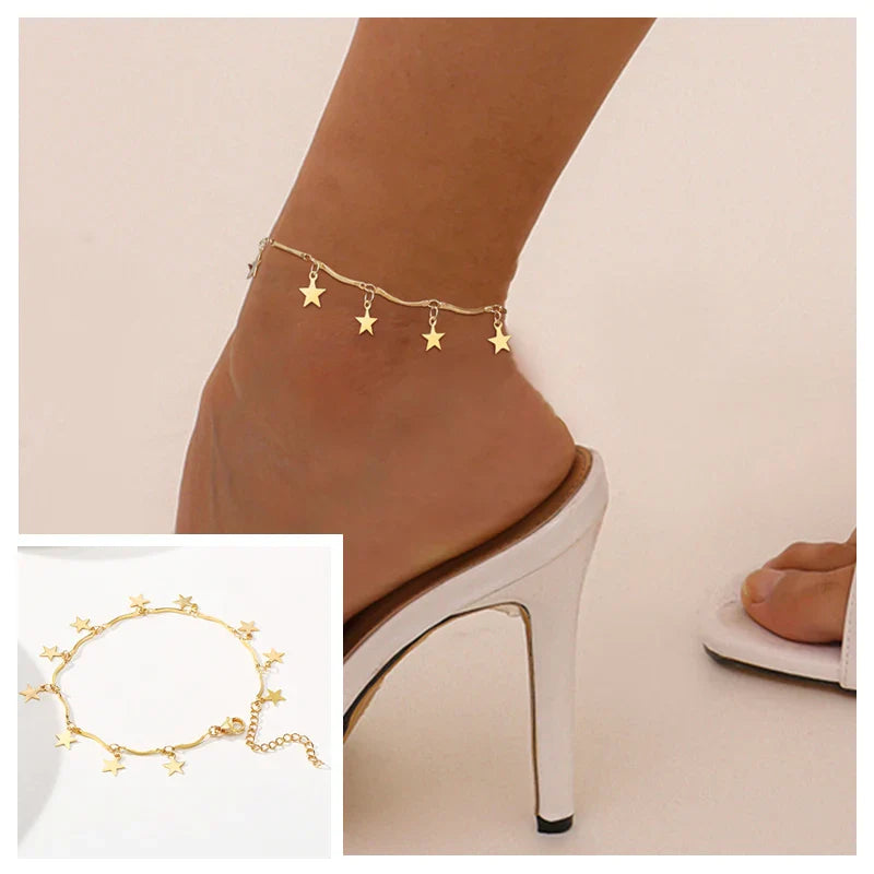 Snake Chain Anklet for Women Girls Adjustable Summer Beach Chain Anklet Bracelet Mother's Day Gifts Stainless Steel Not Allergic Vera Lux