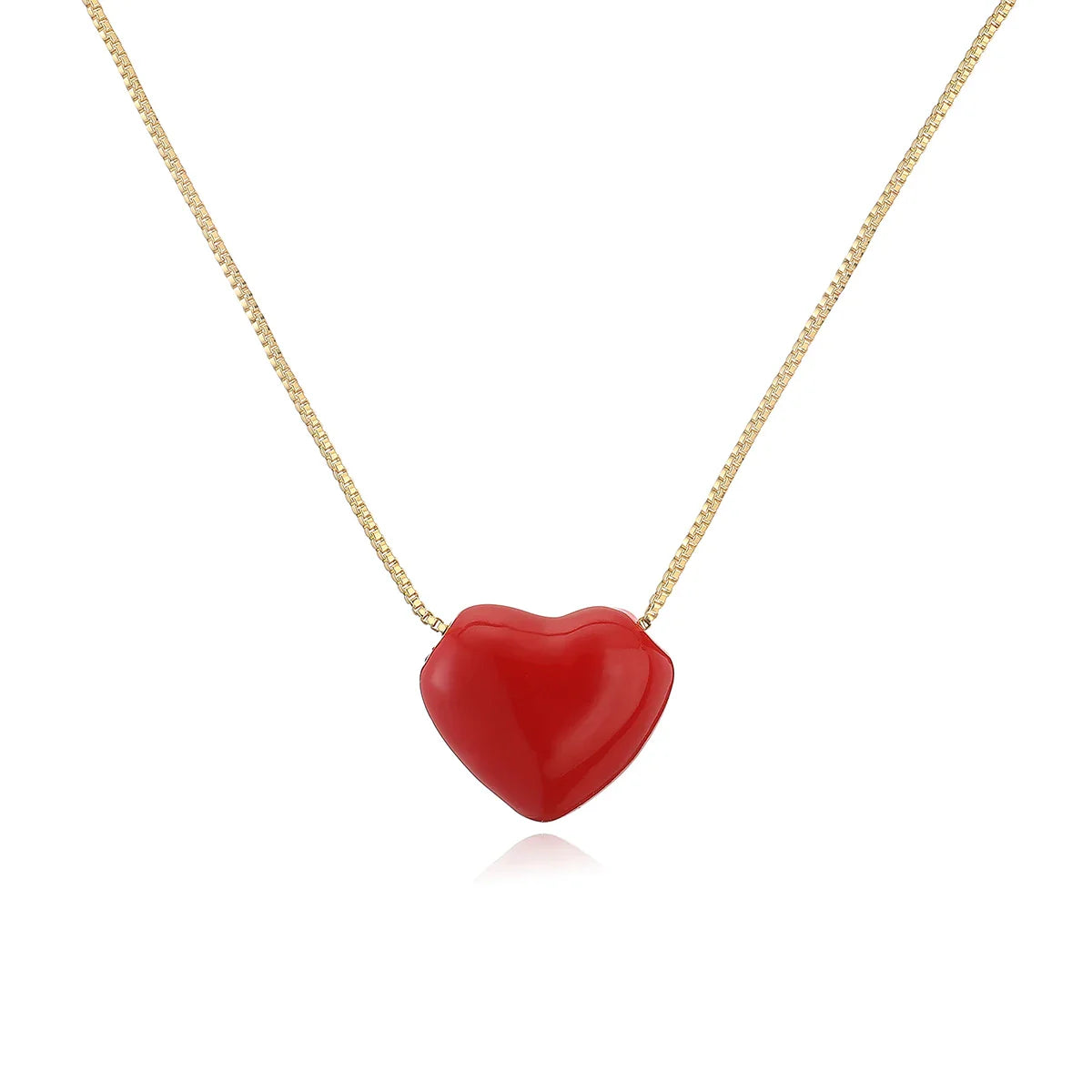 NEWBUY Hot Sale Red Oil Dripping Heart Pendant Necklaces For Women Vera Lux