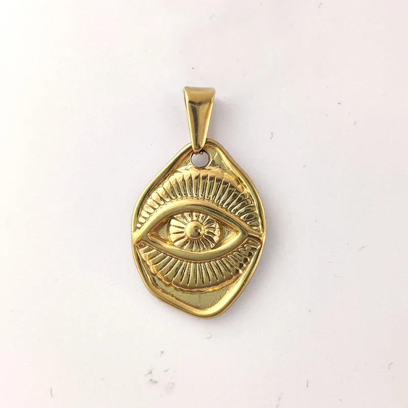 Hip Hop Eyes Evil Necklace - Devil's Eye Pendant Jewelry for Men Women | Gold Plated Stainless Steel Religious Gift Vera Lux