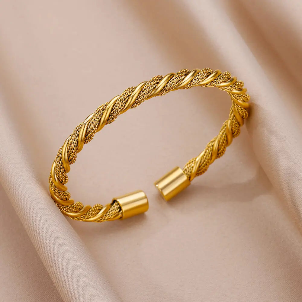 Jesus Bangles Bracelet for Women Stainless Steel Gold Color Luxury Bracelets New Trend Wedding Jewelry pulseras mujer bijoux Vera Lux