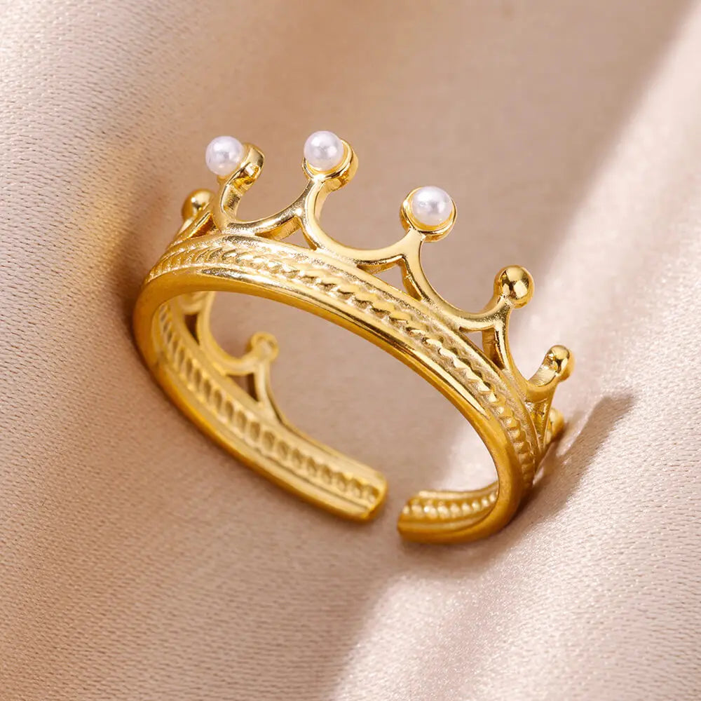 Shell Rings for Women Gold Plated Stainless Steel Rings Finger Chunky Wedding Statement Jewelry Shell Ring Trend Gift anillos Vera Lux