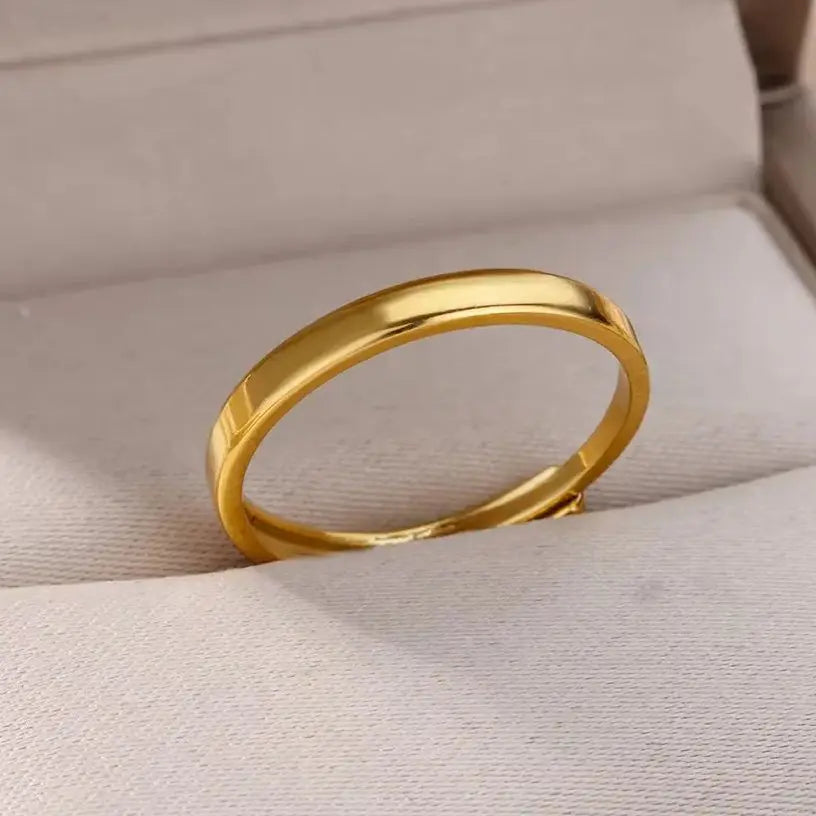 Minimalist Stainless Steel Rings For Women Gold Color Adjustable Finger Rings Fashion Wedding Waterproof Jewelry Gift Vera Lux