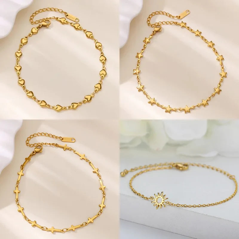 Stainless Steel Heart Bracelets For Women Gold Color Geometric Heart Bracelet Fashion Wedding Waterproof Jewelry Gift Vera Lux