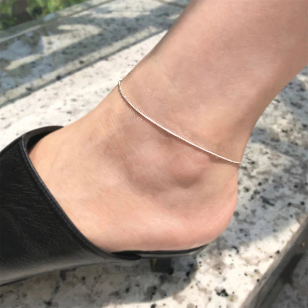 SUNIBI Stainless Steel Snake Chain Anklet for Women Not Allergic Adjustable Sexy Leg Foot Bracelet Gifts Accessorie Dropshipping Vera Lux