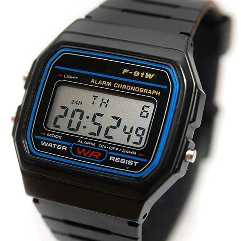 F91W Digital Watches for Men Women LED Electronic Wristwatch Waterproof Sports Military Watch Female Clock Relojes Digitales Vera Lux