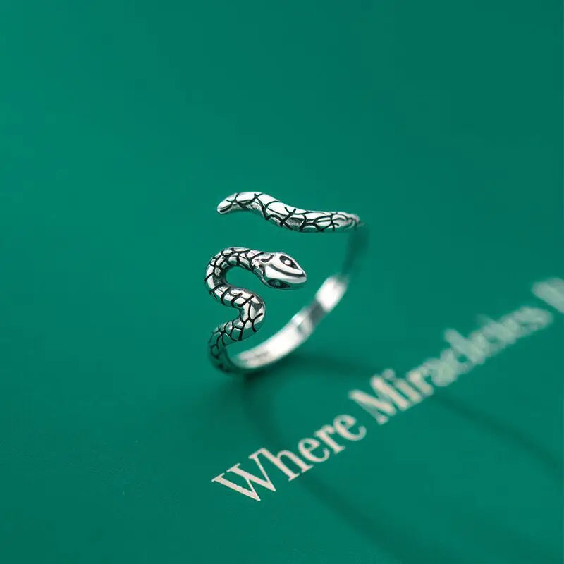925 Sterling Silver Snake Adjustable Rings For Women Engagement Wedding Jewelry Gift Female   Jewellery Vera Lux