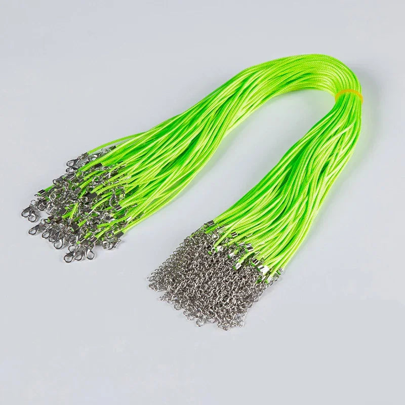 100Pcs Colorful Wax Leather Snake Necklace Women Men Cord String Rope Wire Extender Chain For Jewelry Making Bulk Wholesale Vera Lux