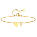 Women Heart Initial Anklet Bracelets Adjustable Beach Jewelry Hypoallergenic Stainless Steel Personalized Name Foot Chain Anklet Vera Lux