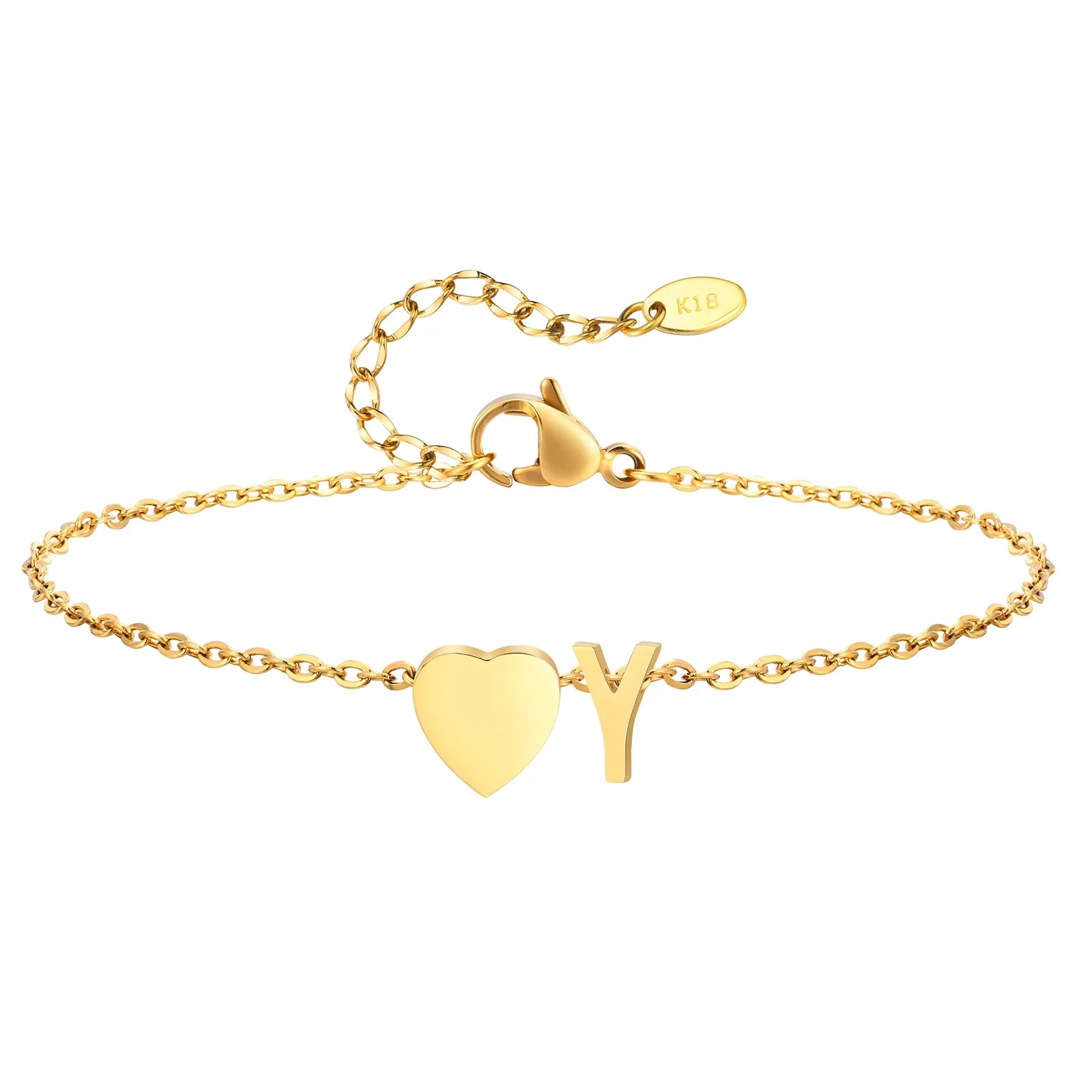 Women Heart Initial Anklet Bracelets Adjustable Beach Jewelry Hypoallergenic Stainless Steel Personalized Name Foot Chain Anklet Vera Lux