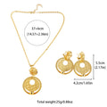 African Gold Color Women Necklace and Earrings Trend Dubai Flower Hollow Out Jewelry Set Gift For Party Wedding Daily Accessorie Vera Lux