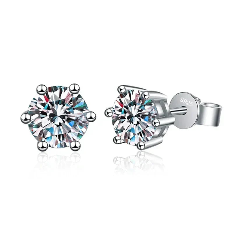 NeeTim 0.1-2 Carat D Color Moissanite Earrings For Women 925 Sterling Silver Ear Studs Sparkling Diamond Wedding Fine Jewelry Vera Lux