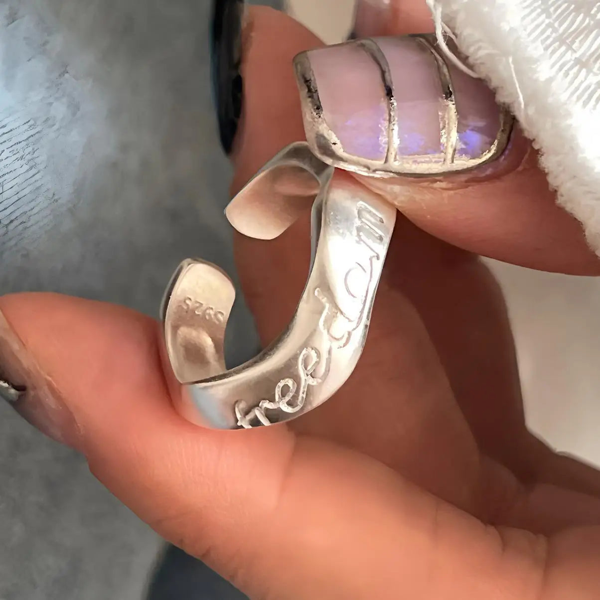 925 Sterling Silver Chain Knot Ring For Women Wrap Wide Band Rock Geometry Punk Jewelry Gift Wholesale Dropshipping Vera Lux