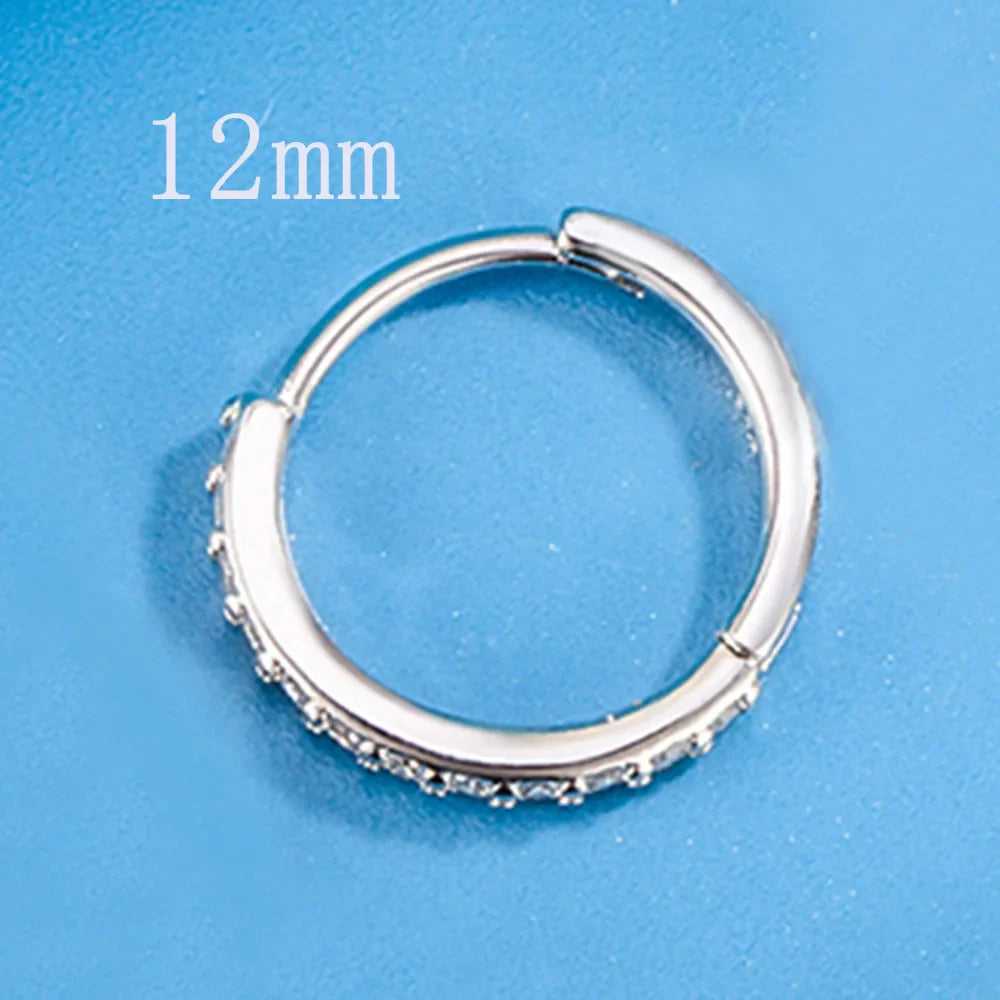 925 Sterling Silver 8/12/16/20MM Zircon Hoop Earrings For Women Wedding Engagement Luxury Jewelry Accessories Money 925 Vera Lux
