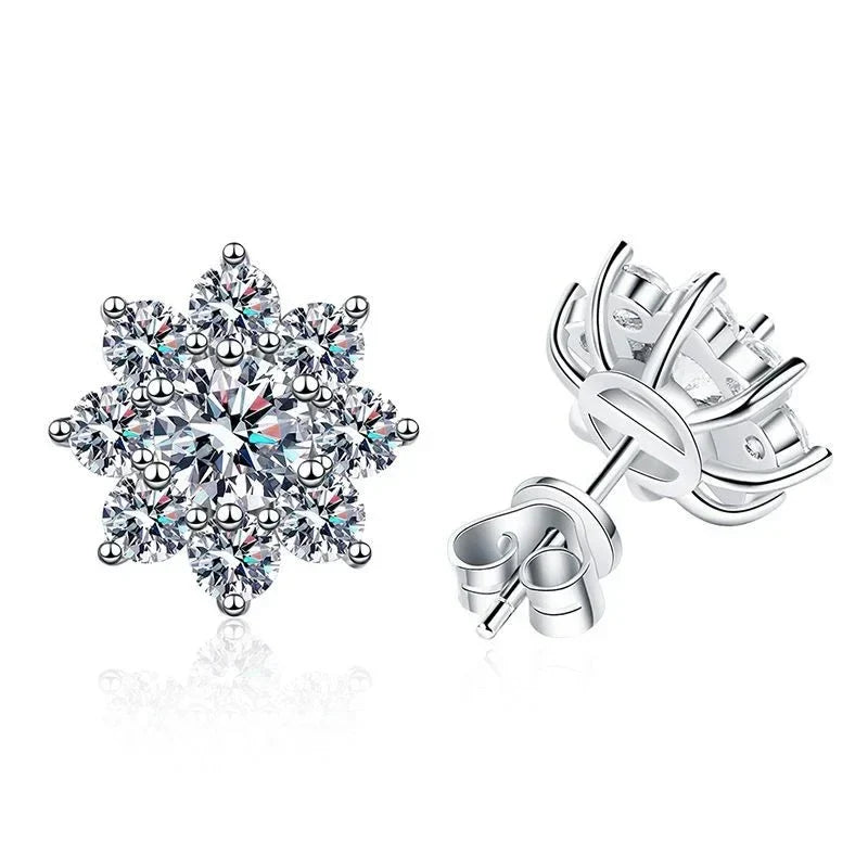 NeeTim 0.5ct Moissanite Stud Earrings For Women 925 Sterling Silver with White Gold Plated Diamond  Ear Studs Wedding Jewelry Vera Lux