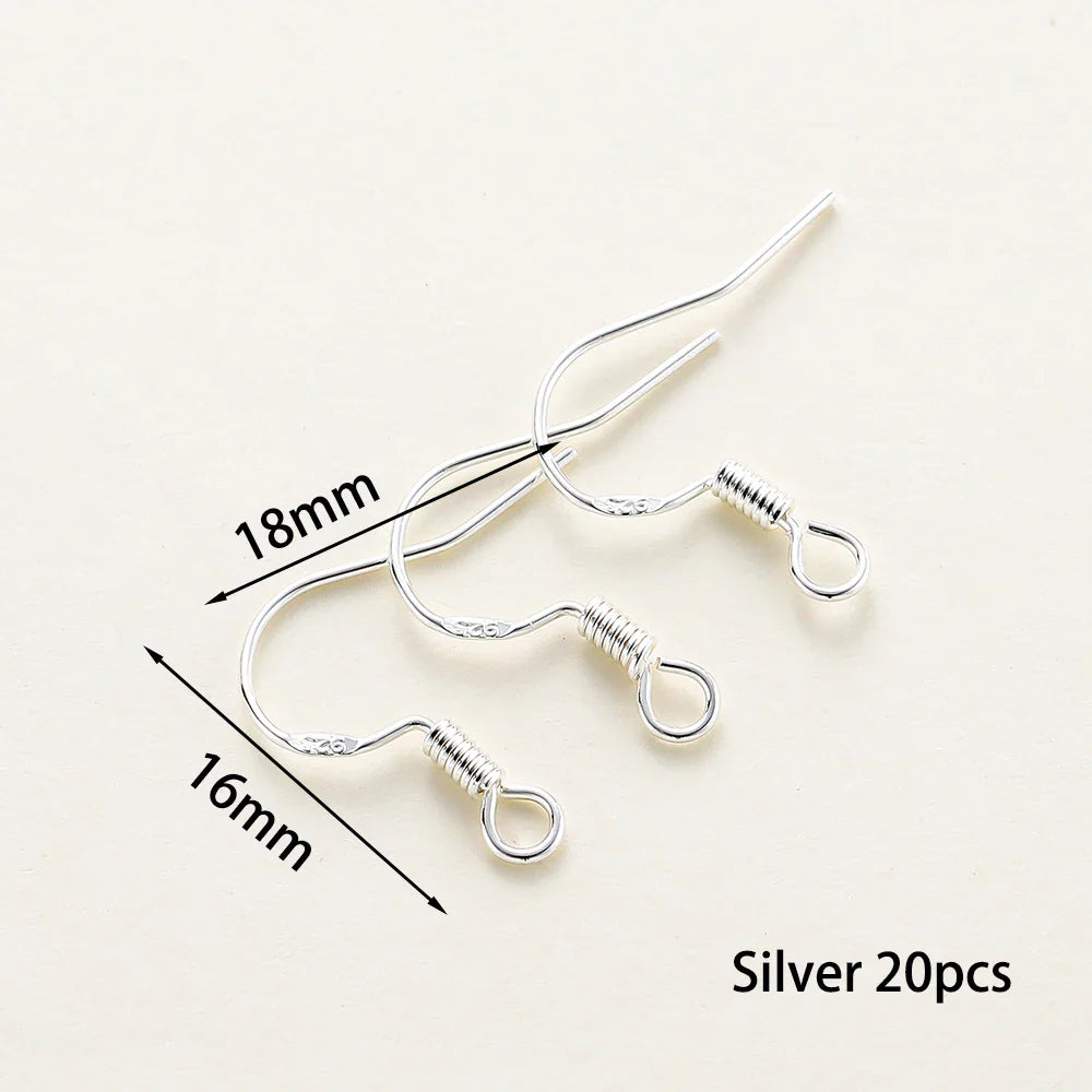20pcs/lot 6 Styles 14K 18K Gold Plated Earring Wires With Ear Hook Earrings Clasp Findings Supplies For  DIY Jewelry Making Vera Lux