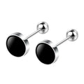 925 Sterling Silver Black heart Star Round Small Stud Earrings for Women Luxury Jewelry Accessories 2024 Trend Free Delivery Vera Lux