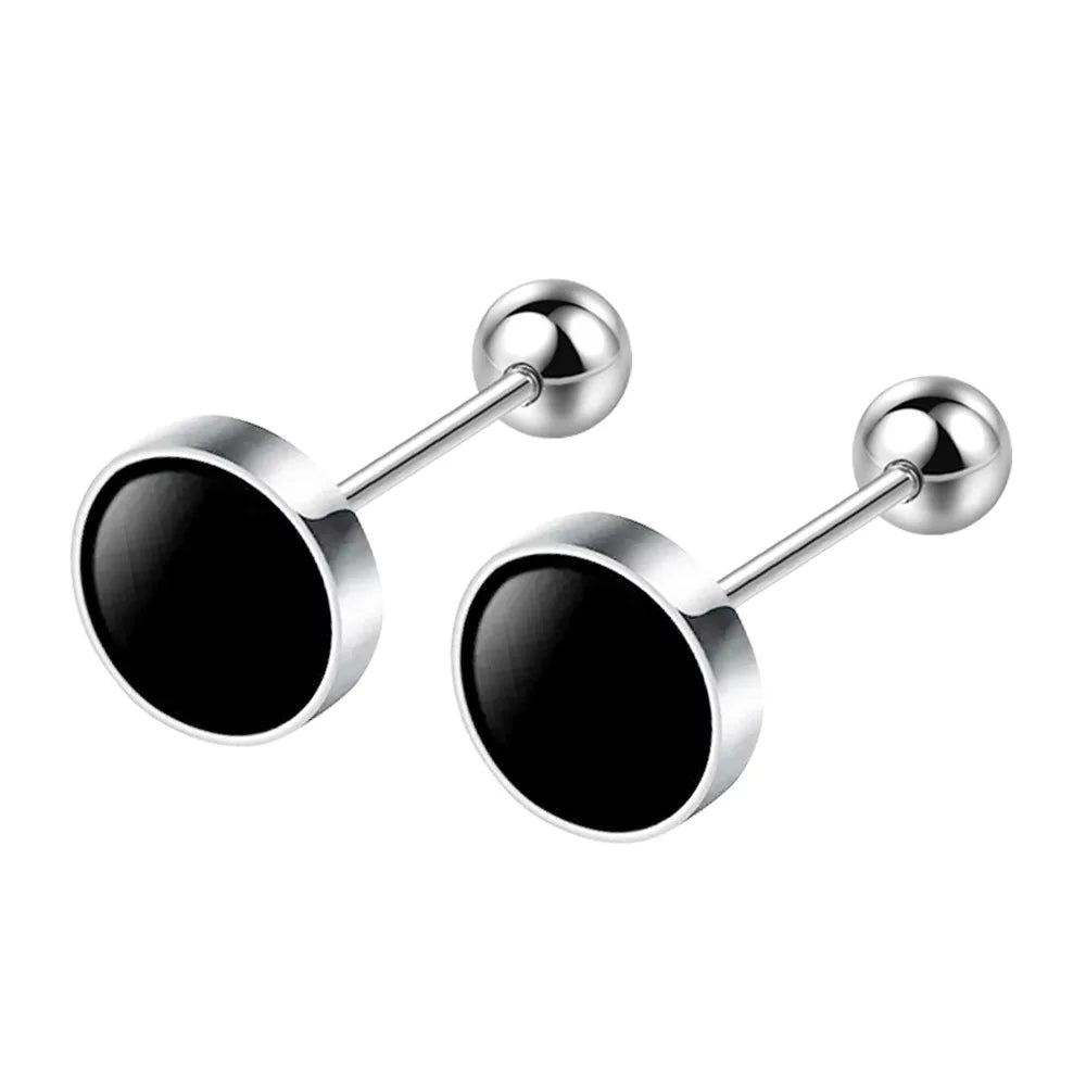 925 Sterling Silver Black heart Star Round Small Stud Earrings for Women Luxury Jewelry Accessories 2024 Trend Free Delivery Vera Lux