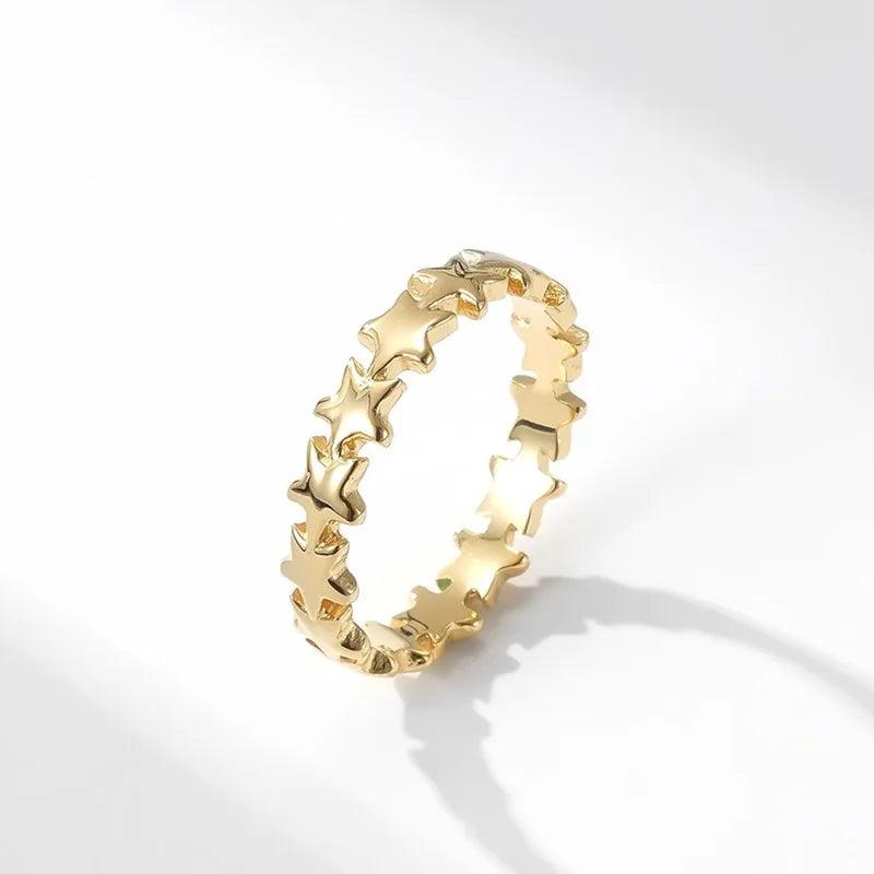 Stainless Steel Star Eternity Stackable Ring Wedding Band for Women Girl Size 5-9 Vera Lux