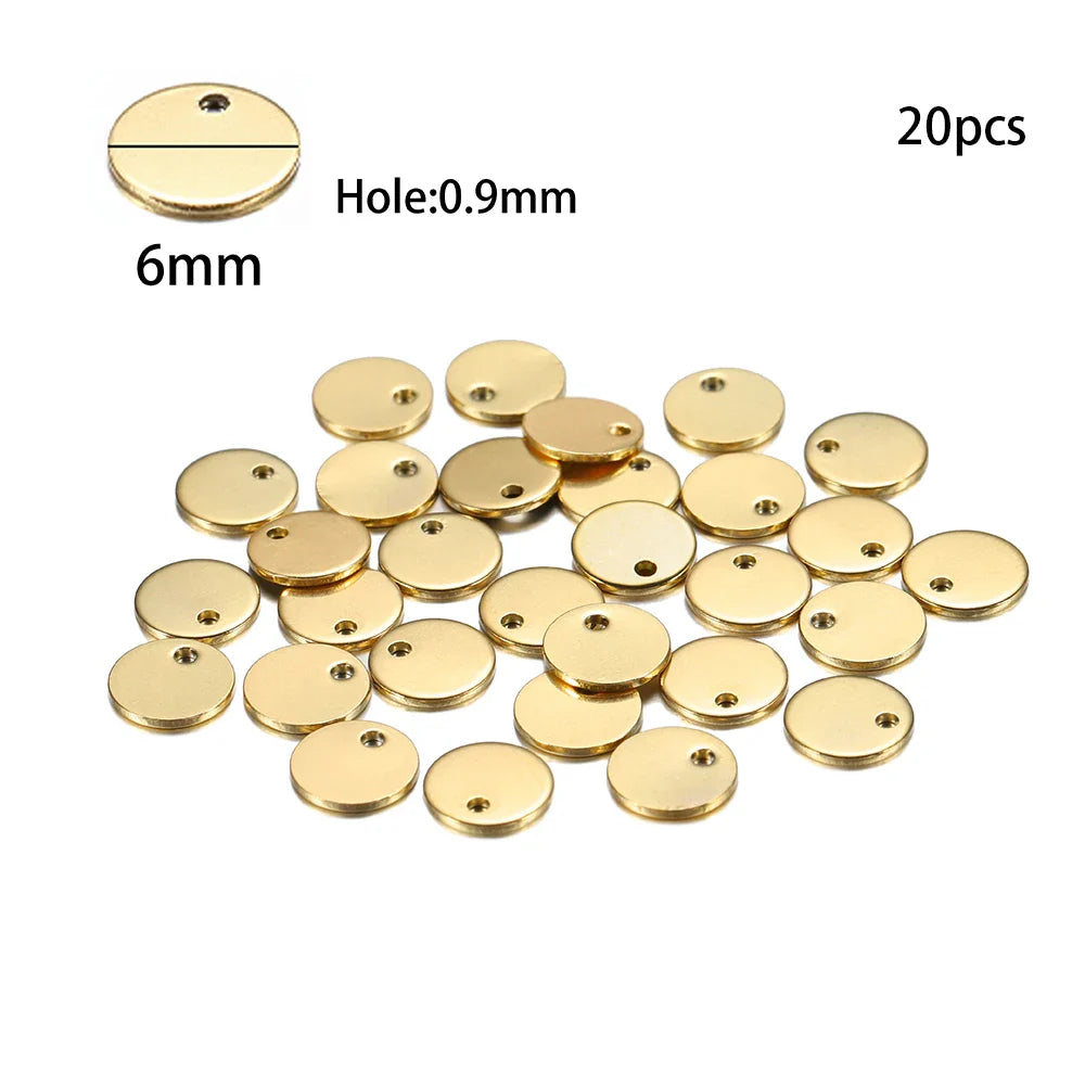 10-50Pcs Gold Stainless Steel Customized Dog Tag Heart-Shaped Oval Blanks Charm Pendant Charms For DIY Jewelry Making Supplies Vera Lux
