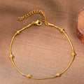 Aomogo Stainless Steel Anklet Simple Snake Bead Chain Hip Hop Punk Anklet Fashion Light Luxury Women's Jewelry Banquet Gift Vera Lux