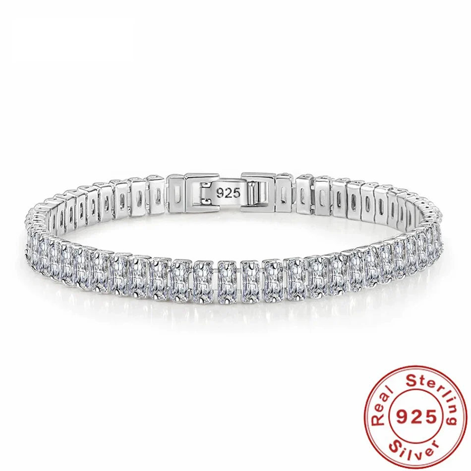 925 Sterling Silver Bracelet Elegant Zircon Crystal Fashion Jewelry For Women Engagement Wedding Glamour Jewelry 18CM Vera Lux