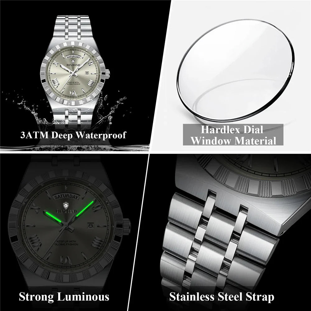 New Mens Automatic Watches For Man High Quality Brand Fashion Quartz Wristwatches Luxury Watch Men Gifts Sports Digital Clock Vera Lux