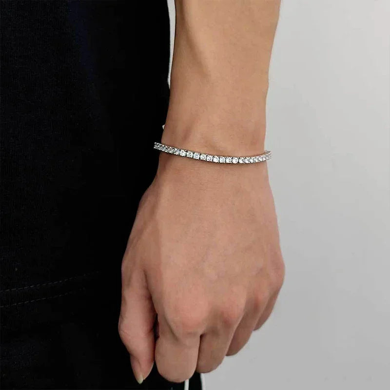 NeeTim 3mm 4mm 5mm 6.5mm Moissanite Tennis Bracelet Original s925 Sterling Silver Lab Diamond Bracelets for Women Men Chains Vera Lux