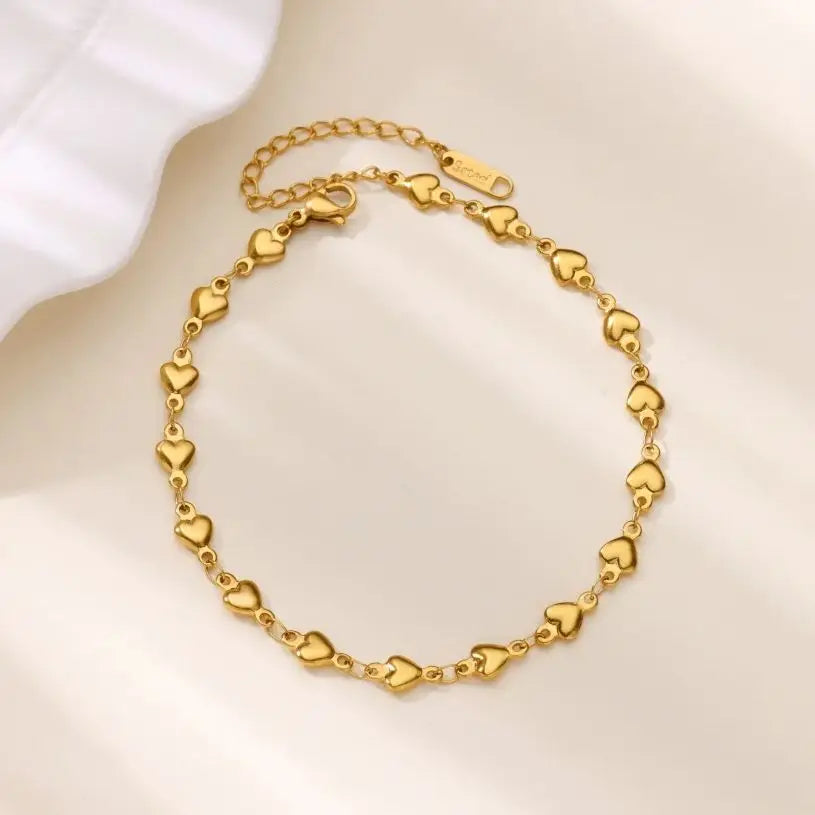 Stainless Steel Heart Bracelets For Women Gold Color Geometric Heart Bracelet Fashion Wedding Waterproof Jewelry Gift Vera Lux