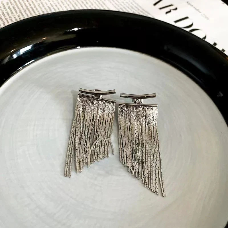 Fashion Statement Earring Long Statement Gold Color Bling Tassel Earrings For Women Female Wedding Daily Pendant Jewelry Gifts Vera Lux