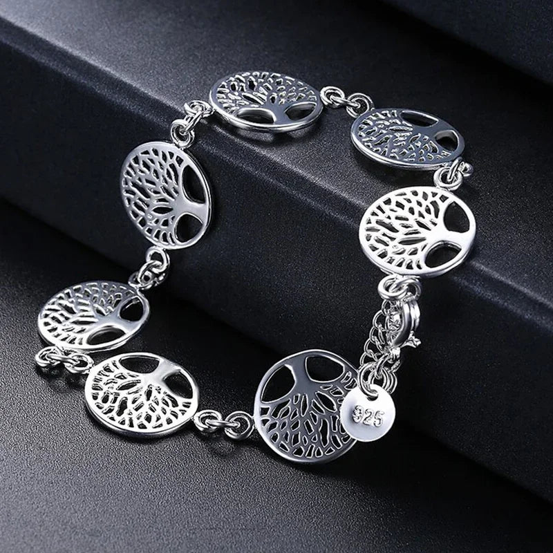 New 925 Sterling Silver Bracelet Tree Of Life Bracelet For Women Engagement Jewelry Gifts Vera Lux