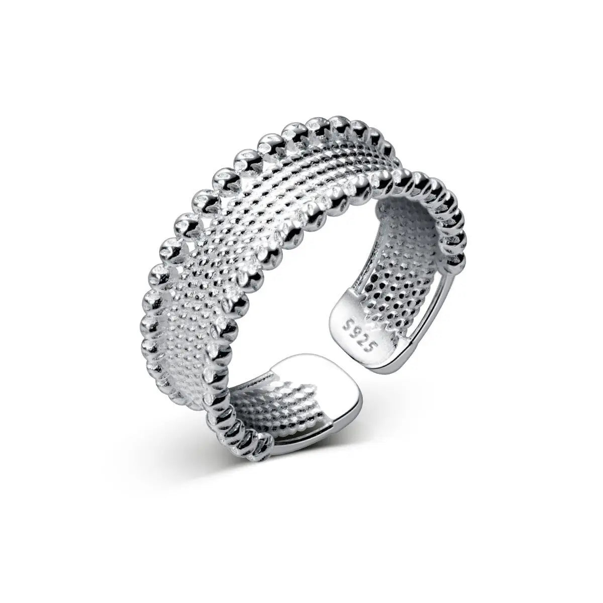 925 Sterling Silver Personality Bead Rings For Women Engagement Wedding Luxury Jewelry Vera Lux