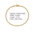 Stainless Steel Chain Bracelet for Women Silver Color Fashion Simple Shiny Minimalist Charm Bracelet Wedding Party Jewelry Vera Lux