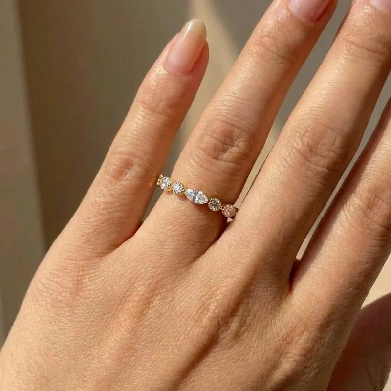 925 Sterling Silver Classic Zircon Marquise Stackable Ring for Women Engagement Wedding Luxury Fashion High Quality Fine Jewelry Vera Lux