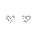 S925Silver Hollow out heart-shaped earrings for women, simple, light, luxurious, high-end, heart-shaped ins, high-end Vera Lux